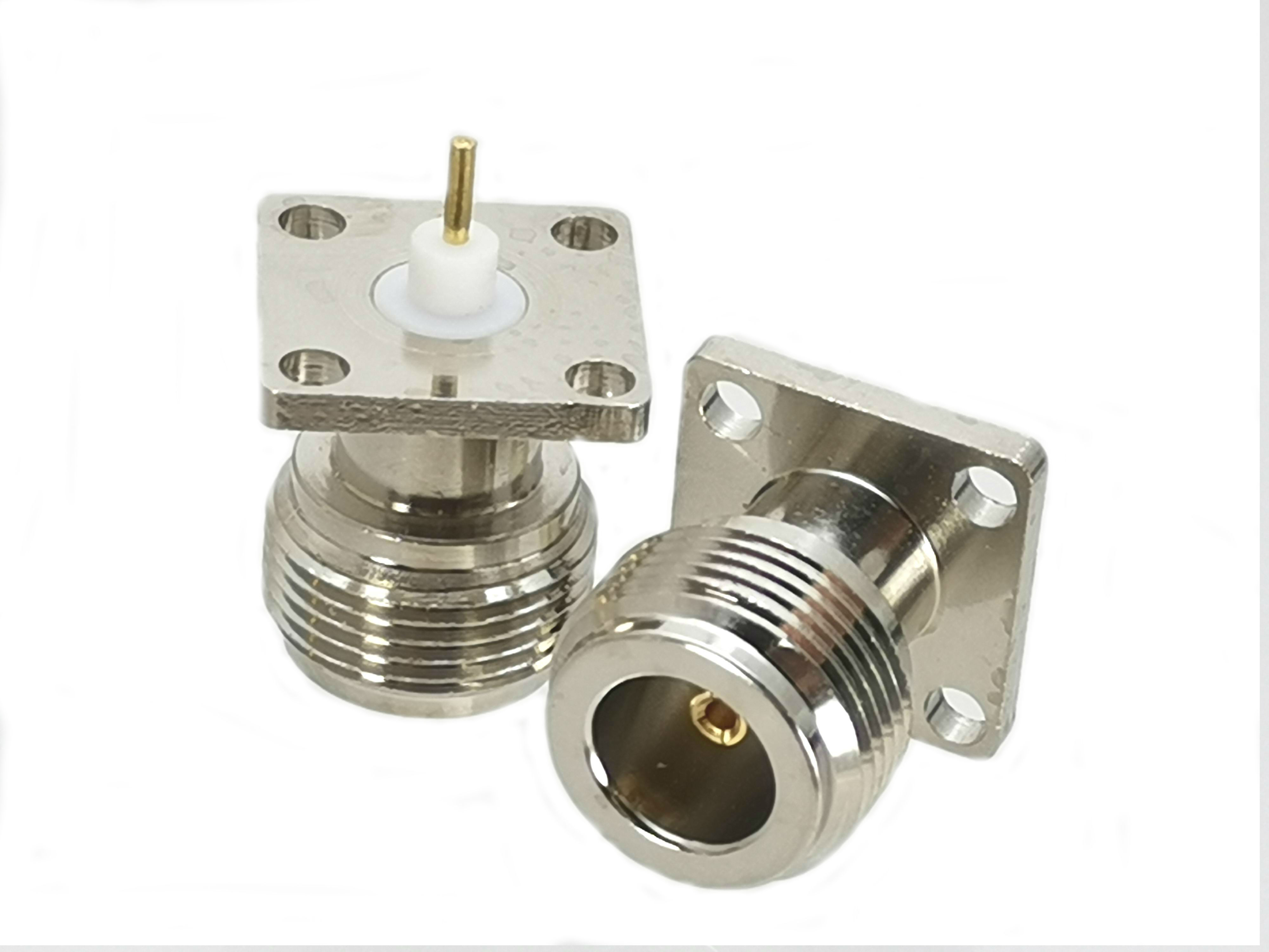 1Pcs N Female Jack 4-holes Flange PTFE Solder Pannel mount RF Adapter Connector Coaxial Straight High Quanlity