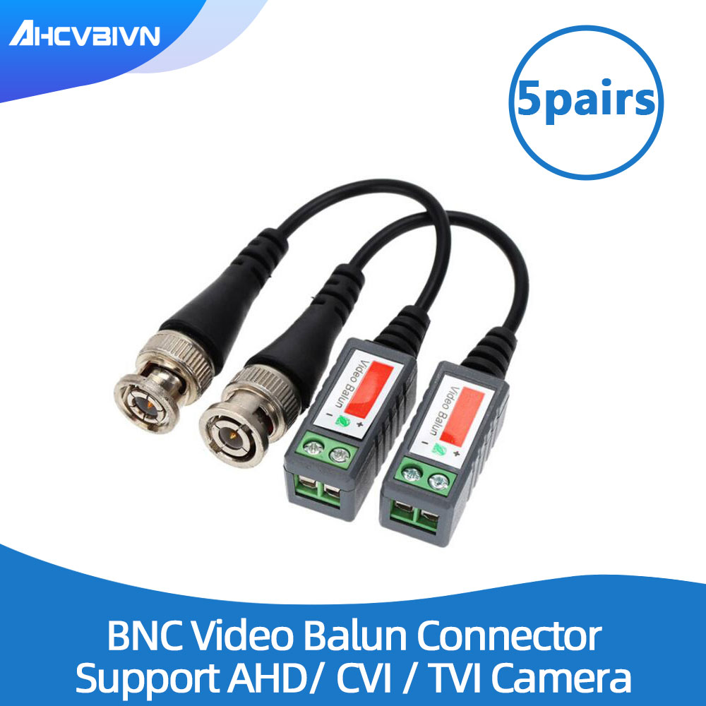 10pcs ABS Plastic CCTV Video Balun CCTV Accessories Passive Transceivers 2000ft Distance UTP Balun BNC Cable CAT5 Cable