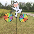 Hot Selling Cute 3D Animal on Bike Windmill Wind Spinner Whirligig Garden Lawn Yard