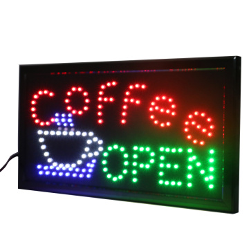 CHENXI Led Open Coffee Led Neon Business Motion Light Sign On/Off with Chain 19*10 Inch Indoor Advertising Window Display