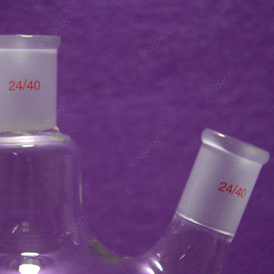 2000ml,24/40,2 Neck,Round Bottom Glass Flask,2L Reaction Vessel,Double Neck