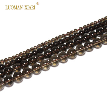 Natural AAA+ Smoky Quartz Tea Crystal Round Stone Beads For Jewelry Making DIY Bracelet Necklace 4/6/8/10 mm Strand 15''