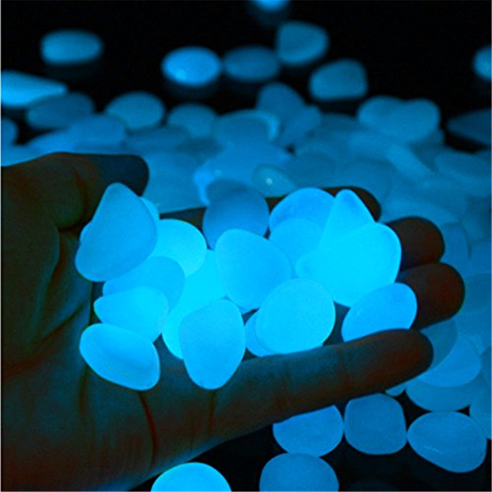 100pcs Luminous Stone Glow In The Dark Garden Pebbles For Fish Tank Landscaping Decoration Luminous Pebbles Artificial Stone