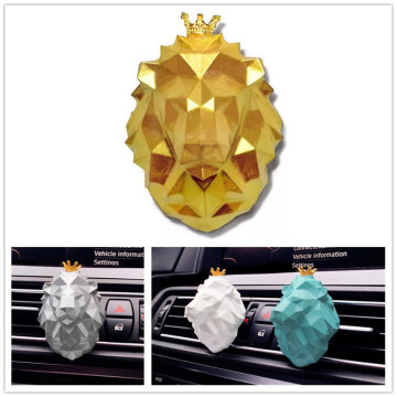Car Fragrance Lion 3D Geometric Animal Avatar Aromatherapy Gypsum Essential Oil Diffuser Stone Air Outlet Ornaments Car Diffuser