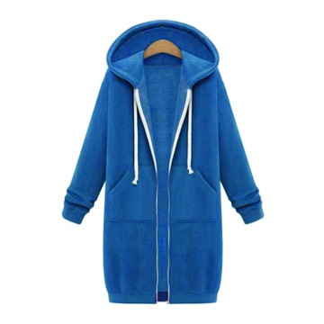 2020 Autumn Winter Casual Women Long Hoodies Sweatshirt Coat Zip Up Outerwear Hooded Jacket Plus Size Outwear Tops