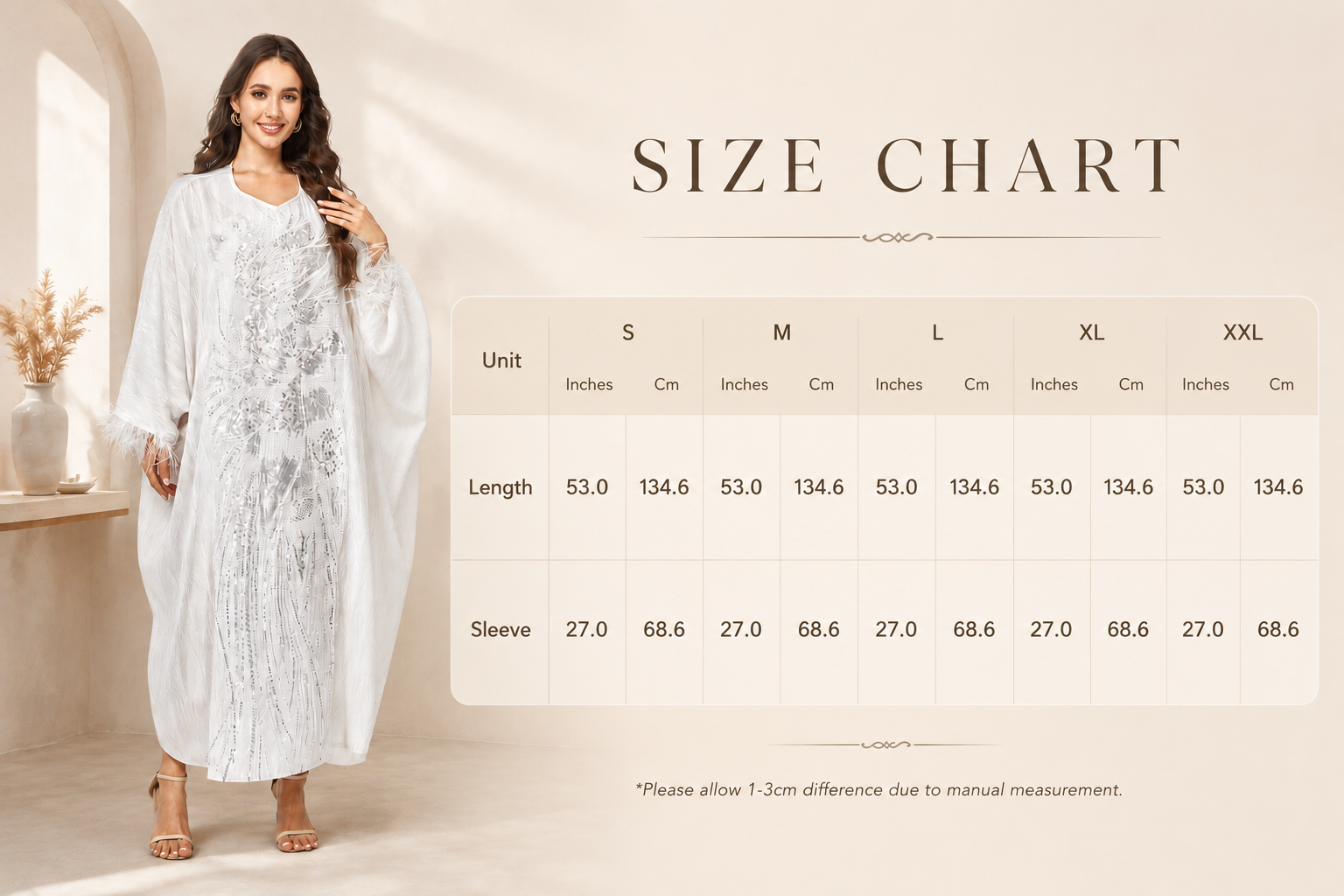 Luxury Sequin Feather Sleeve Abaya Dress