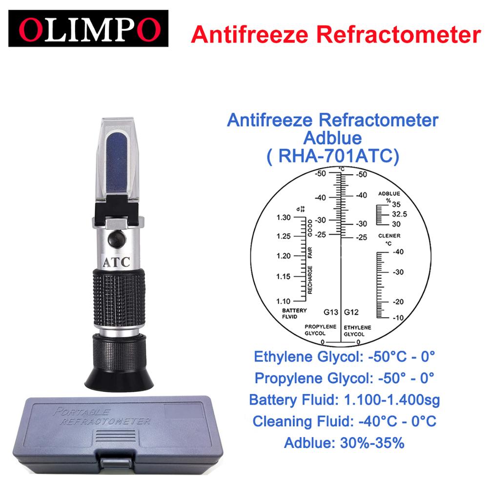 Antifreeze Refractometer rha coolant tester 5in1 Glycol and adblue 30-35% for Antifreeze tester battery car Refractometer