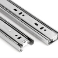 AOBT 10"- 22" Silver Stainless Steel Drawer Slides Soft Close Drawer Track Rail Sliding Three-Section Cabinet Slides Furniture