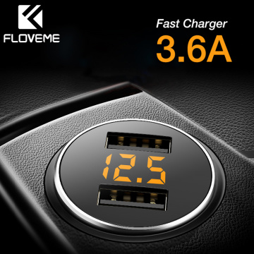 FLOVEME 3.6A USB Car Phone Charger Dual Port Car Chargeur Charger USB Fast Charging Car Charger For iPhone Xiaomi Quick Charger