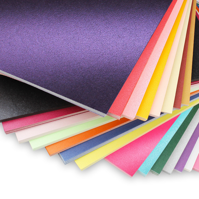 Craft Paper Card Making Cardboard Shining Kraft Paper Thick Paperboard 250gsm Pearl Color Paper DIY Card Iridescent paper