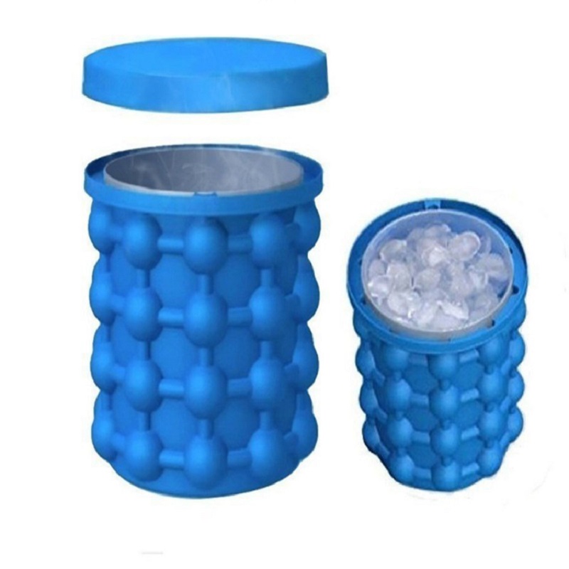 Portable Silicone Ice Bucket Cup Food Grade Big Frozen Red Wine Coke Cooling Storage Tube Odorless Container Double Layer