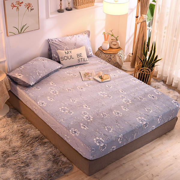 1pcs fitted bed sheet mattress cover bedsheet set queen size Soft Flannel stripe bedspread for bed home bed room decoration new