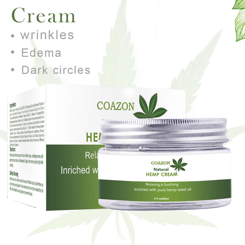 60ML Natural Hemp Face Cream Hemp Oil Cream Moisturizing Hyaluronic Acid Anti Wrinkle Nourishing Collagen Essence Skin Care