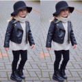 High quality Fashion Handsome Black Kids Baby Girl Boy Outwear Leather Coat Short Jacket Clothes Spring Autumn Winter Warm 1T-5T