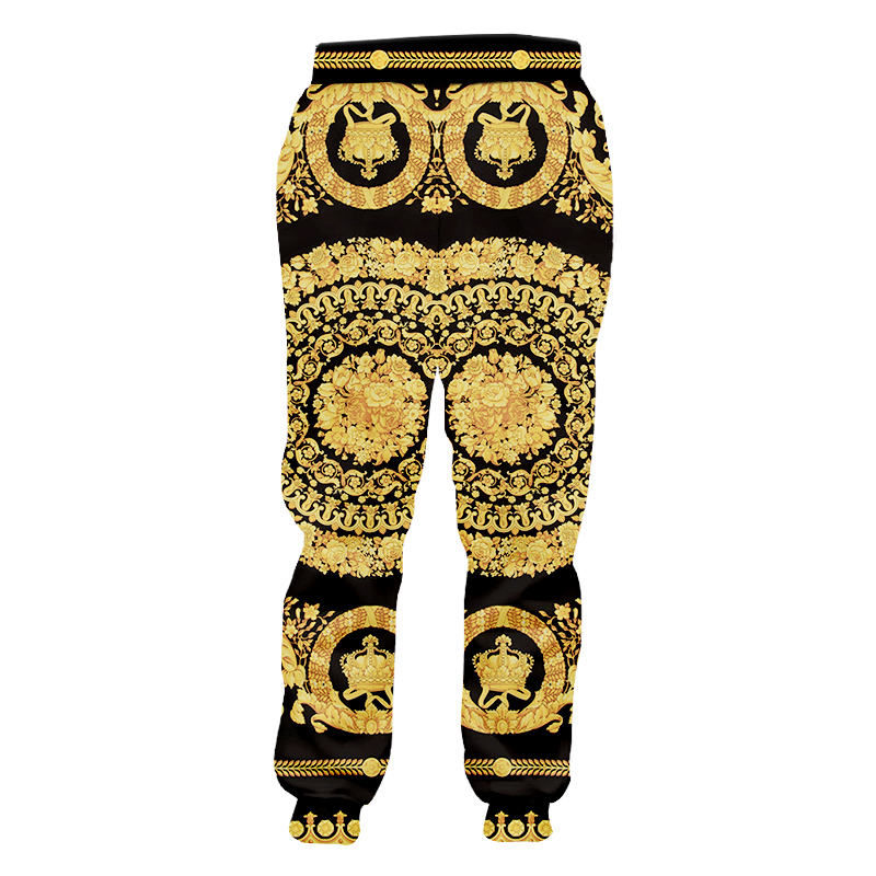 Luxury Floral Men's Sets Casual Sweatshirts+Sweatpants 2 Piece Sets Unisex Street Hip Hop Pullover Tracksuit +Jogger pants Suits