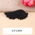 Fine Angel's Wings Patches Cute White And Black Embroidered Ironing Stickers Patches For Clothes Iron On Patches Parches Decor