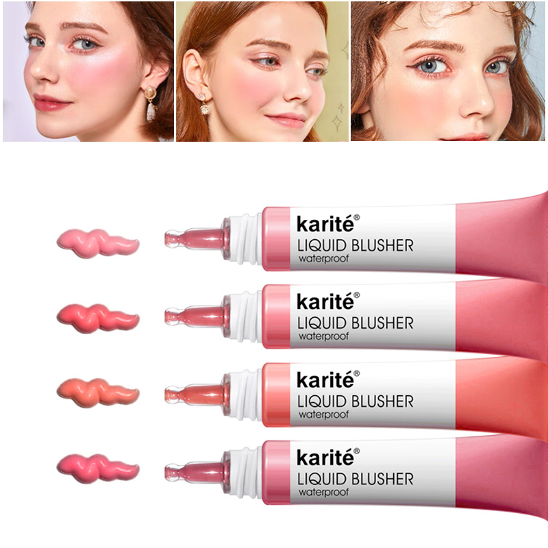 4 Colors Facial Liquid Blusher Long Lasting Natural Cream Blush Face Contour Makeup Blusher Brightens Skin Make Up Blush TSLM1
