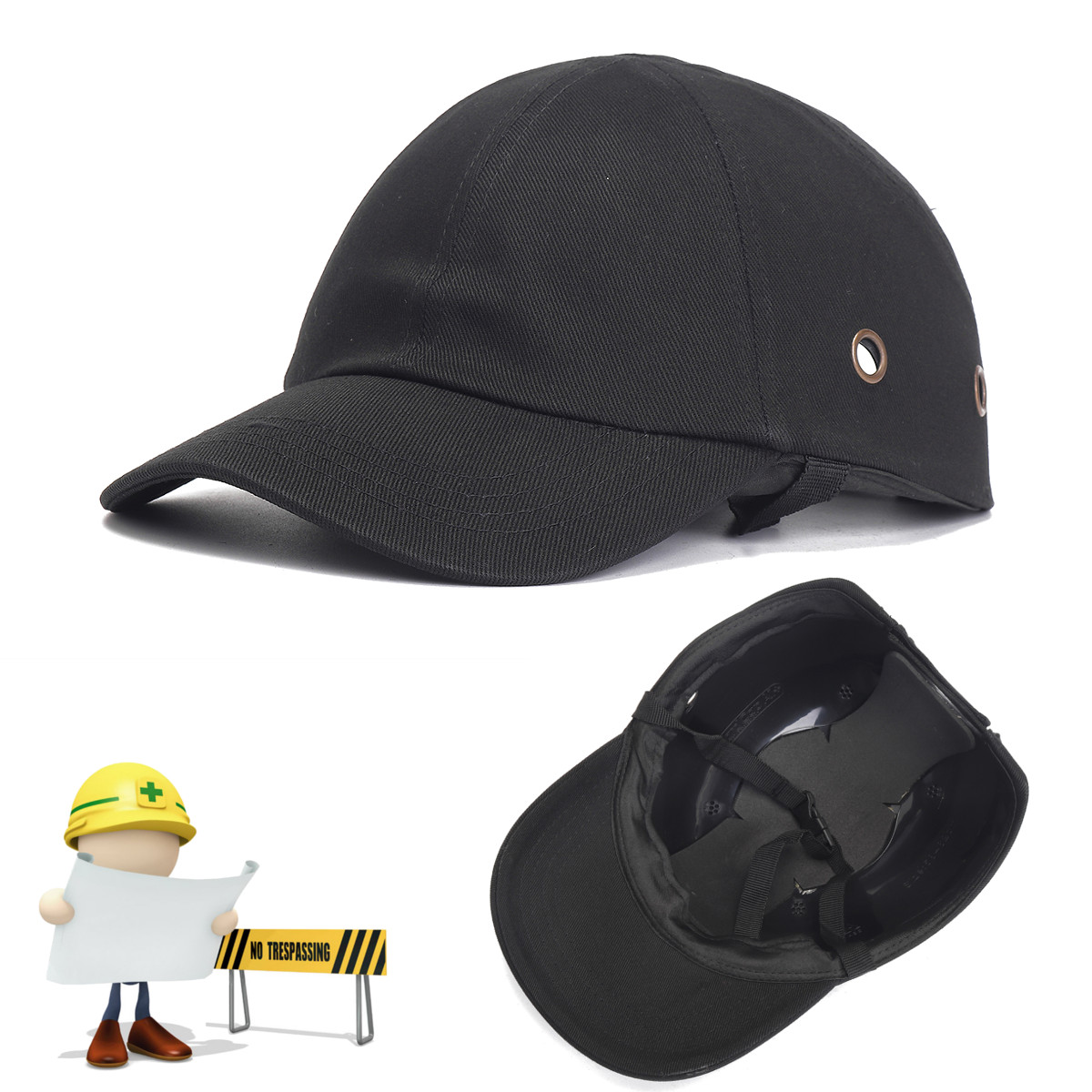 Adjustable Safety Bump Cap Lightweight and Breathable Hard Hat Head Helmet Workplace Construction Site Head Protection Cap