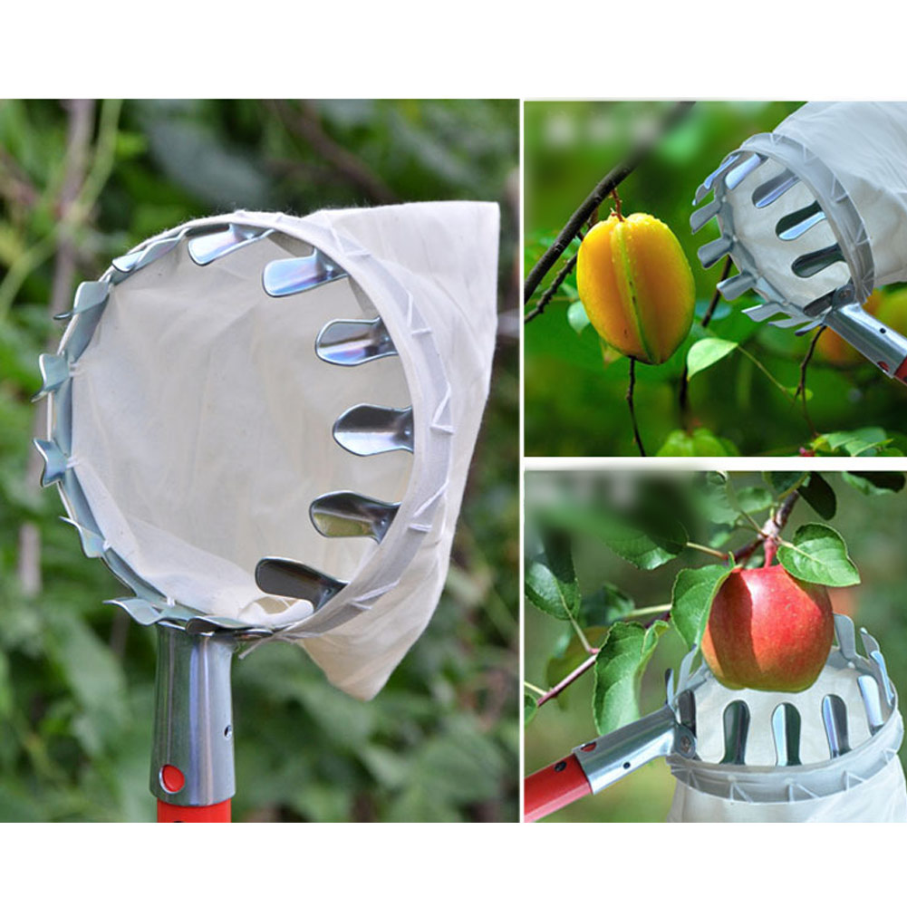 Garden Pruning Fruit Picker Basket Bag Gardening Apples Pear Peach Picking Tool High Trees Collection Gathering Hand Tools