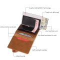 DIENQI Antitheft Credit Card Holder Leather Men Women Anti-magnetic Bank Cardholder Minimalist Pop Up Wallet Business Case Bag