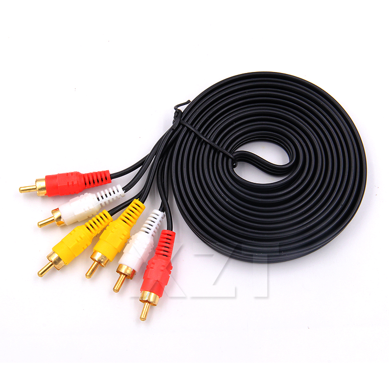 2018 Newest 1.5M 3M 5M 10M 15M Gold Plated 3 RCA Composite Male to Male Audio/Video AV Cable For Video, DVD, CD Player