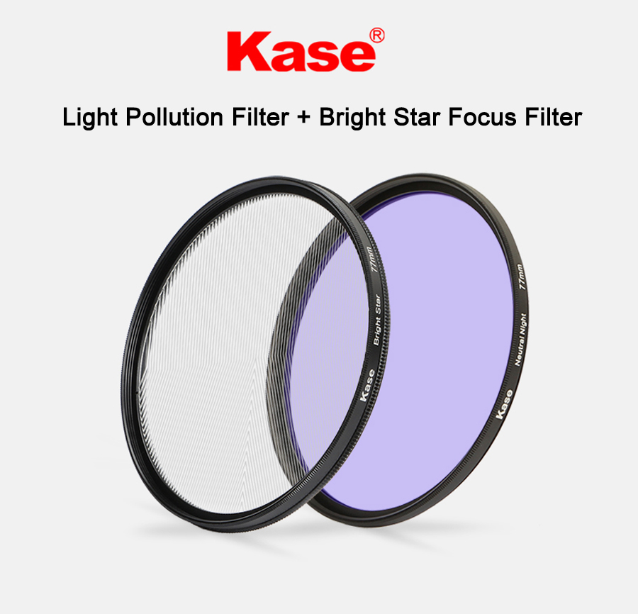 Kase Neutral Night Light Pollution Filter + Bright Star Filter Precision Assist Focusing Optical Glass Kit 77mm 82mm