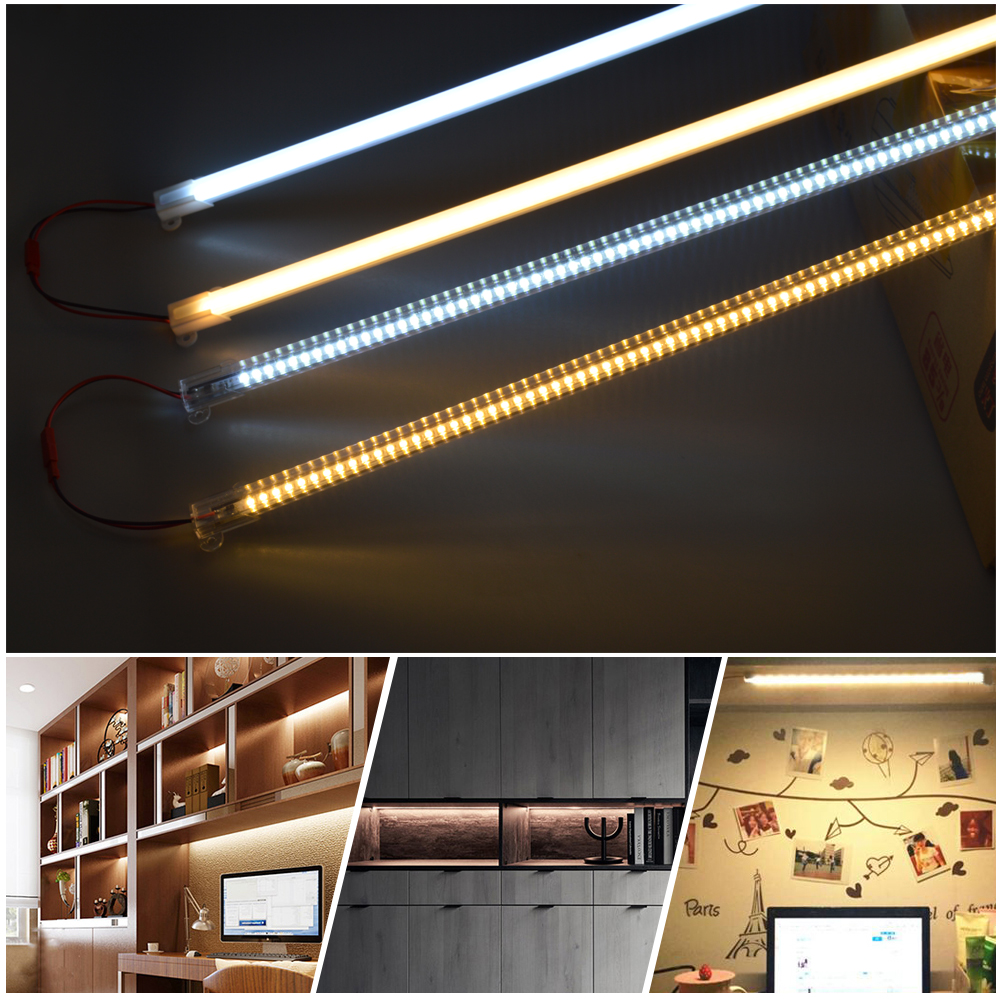 Dimmable Led Bar light 5630/5730 220V 72LEDs Led Hard Rigid Strip Light Energy Saving Transparent LED Fluorescent