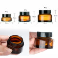 1pcs 15g-50g Empty Refillable Amber Glass Bottles Face Cream Lotion Eye Shadow Nail Make Up Powder Storage Sample Container Jar