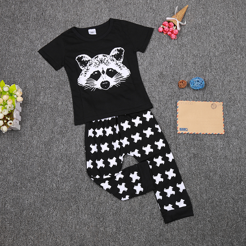 TANGUOANT Baby Boys Clothing Sets Baby Girls Boys Fox Cotton Tops T-shirt+Pants Leggings 2pcs Outfits Set Costume Boys Clothes