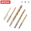 WOSAI 13pcs/Set HSS High Speed Steel 1/4 Hex Shank 1.5-6.5mm Drill BitTitanium Coated Drill Bit Set Electric Drill Bits