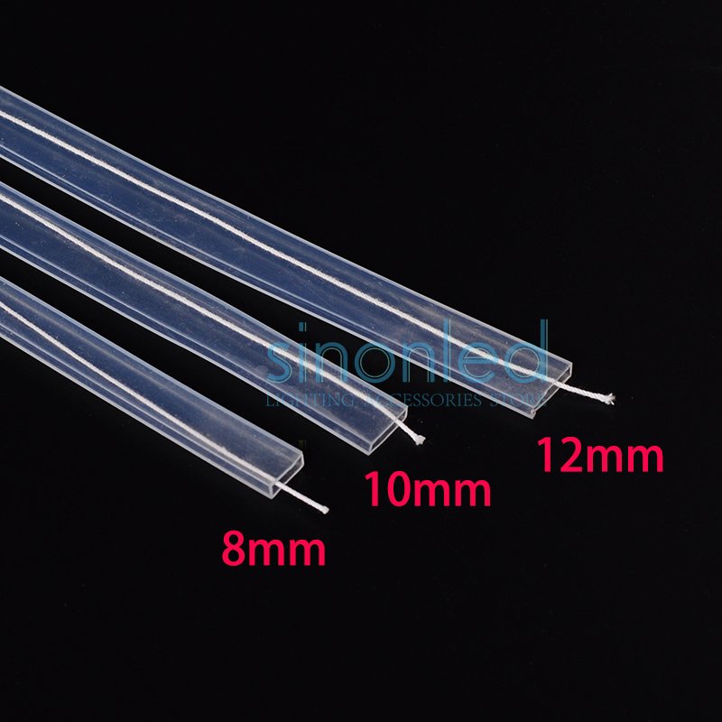 5 meters 8mm 10mm 12mm Silicon Tube with Caps IP67 for SMD 5050 3528 3014 Ws2801 Ws2811 Ws2812b Waterproof Led Strip Light
