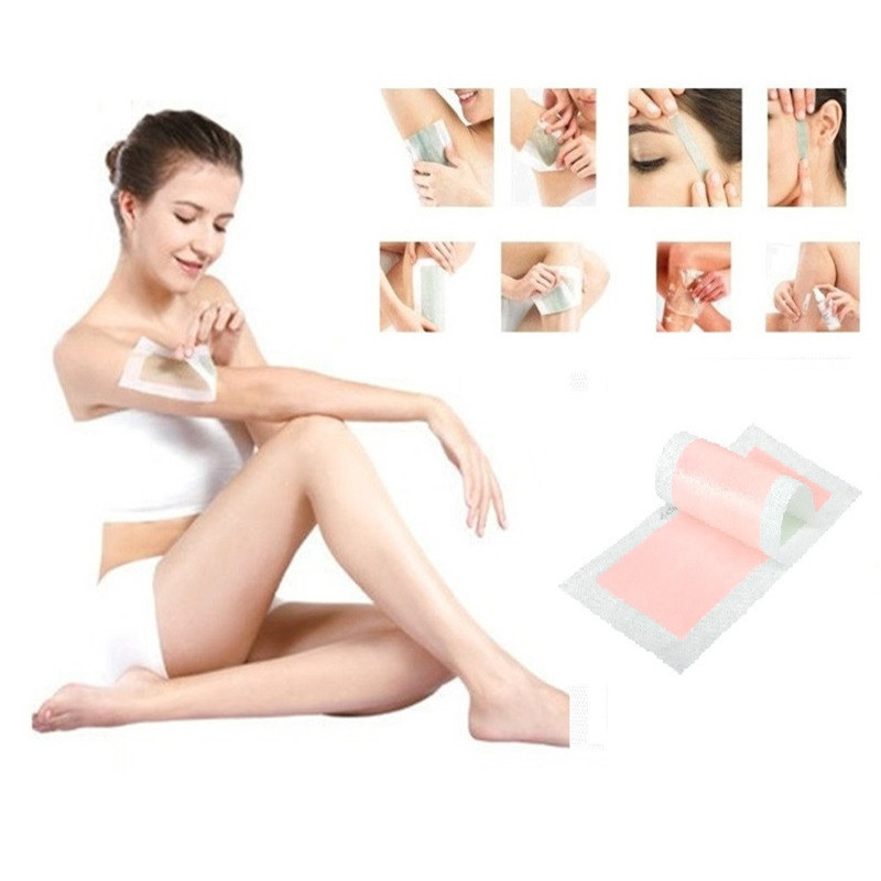 10 Sheets Cold Hair Removal Wax Strips Double Side Wax Paper for Face/Legs/Body/Bikini Care Free Shipping