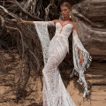 Flare Long Sleeve Lace Wedding Dresses Hippie Style Symphony Bridal Gowns See Through Sexy Vestido De Noivas DW227