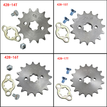 front Engine Sprocket 428 14T 15T 16T 17T teeth 17mm metal Sprocket Gear for Motorcycle Scooter ATV Dirt Pit bike