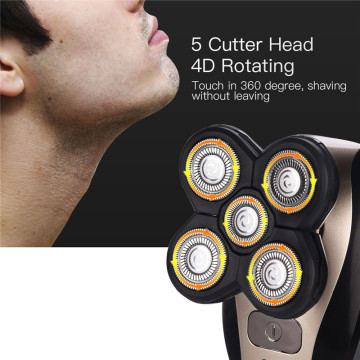 CkeyiN 5D Floating Heads Electric Razor Washable Beard Trimmer Shavers Multifunction Hair Clipper Rechargeable Shaving Machine