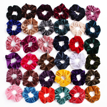 36 Colors Soft Velvet Hair Scrunchie Elastic Hair Bands Solid Color Women Girls Ponytail Holder Hair Rope Gum Hair Accessories