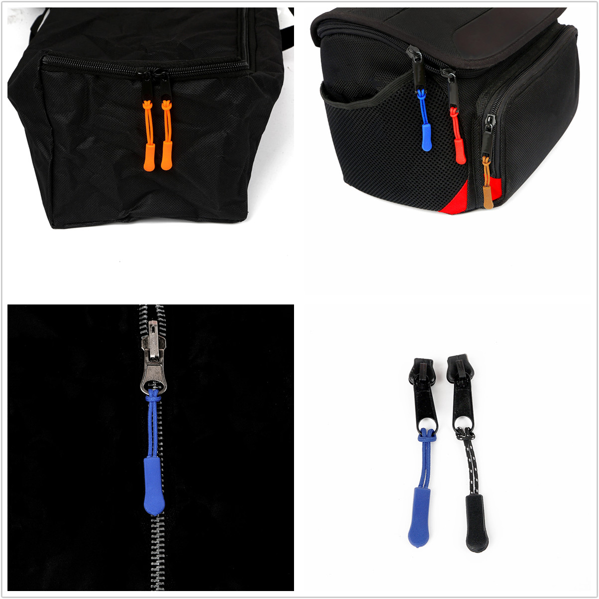 10Pcs Color Cord Zipper Pull Apparel Bag Tactical Backpack Accessories Zip Puller DIY Zipper Head Cord Rope Strap Lariat Slider