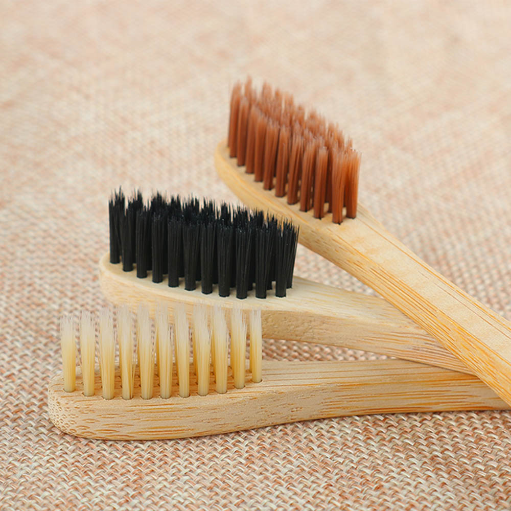 1/5PC Environmental Bamboo Charcoal Health Toothbrush For Oral Care Teeth Cleaning Eco Medium Soft Bristle Brushes