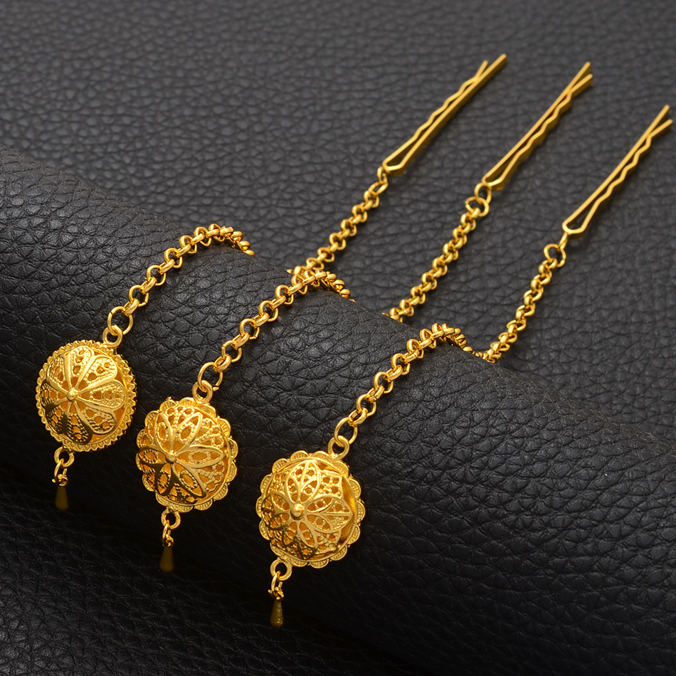 Anniyo Wholesale African Ethiopian Head Chain Gold Color Hair Piece Jewelry Forehead Chain Habesha Eritrea #213706