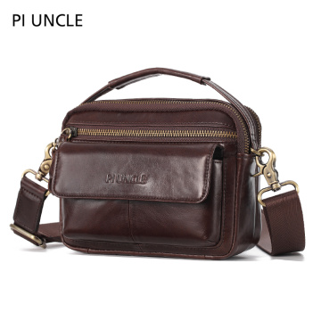 PIUNCLE Brand Leather Fanny Pack Cowhide Men Waist Shoulder Crossbody Bag Fashion Belt Waist Bag Fanny Hip Pack Phone Bag Wallet