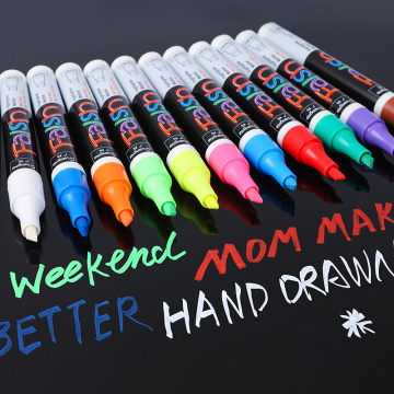 8/12 PCS Set Liquid Chalk Marker Pens Erasable Multi Colored Highlighters LED Writing Board Glass Window Art Marker Pens