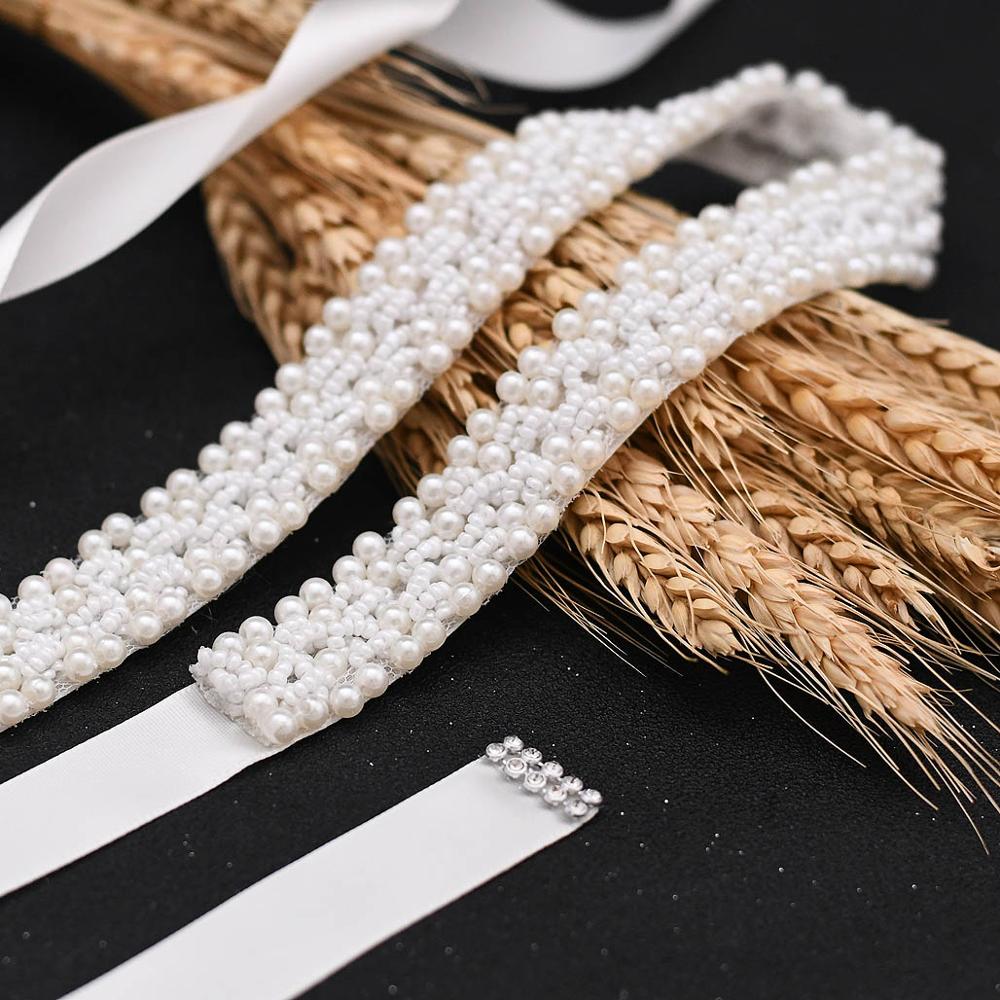TRiXY S204 Elegant Pearls Belt Wedding Belt for women Crystal Bridal Sash Pearls Belt Wedding Accessories Bridal Waistband Belts