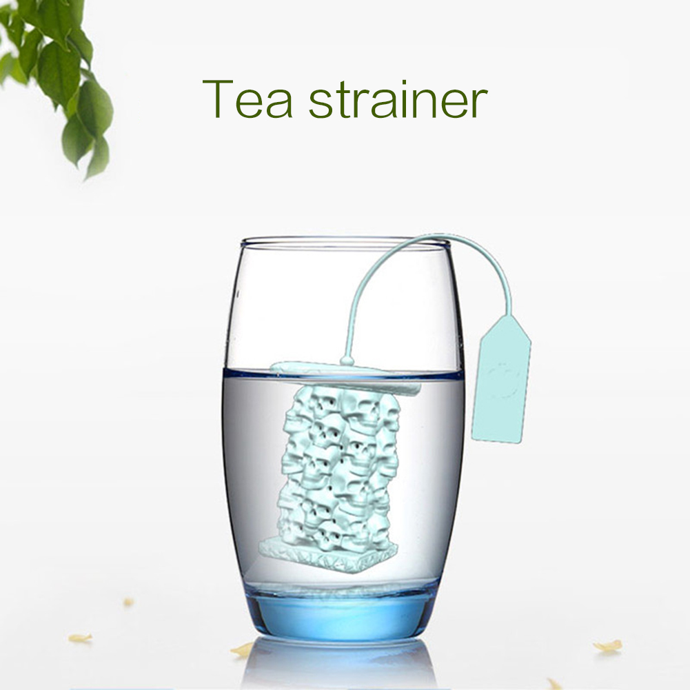 Silicone Tea Infuser Skull Head Shape Tea Strainer Reusable Innovative Filter Tool for Water Coffee Tea Accessories