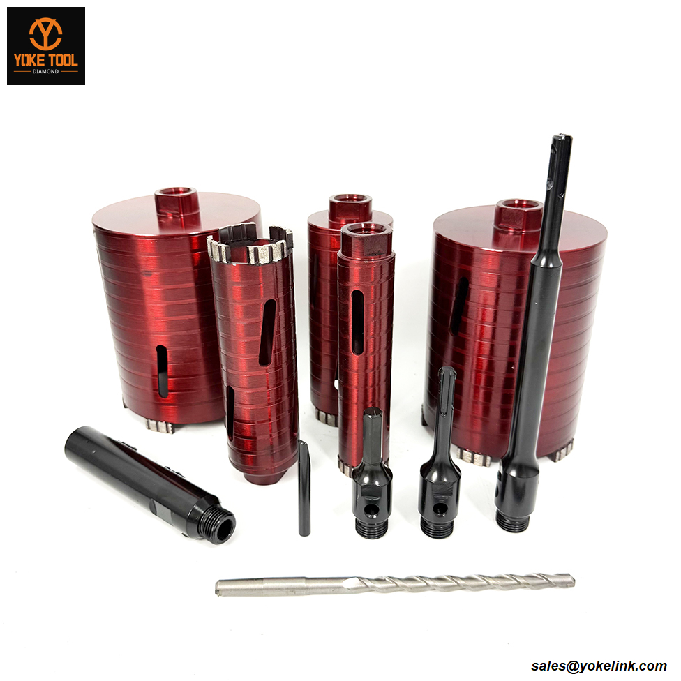 Dry Core Bit With SDS Plus, Hex Adaptors, Diamond Core Drill Bits Kit with Case (5)
