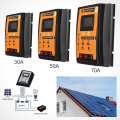 MPPT Solar Charge Controller 12V 24V 30A 50A 70A Solar Controller Solar Panel Battery Regulator Dual USB 5V LCD Display