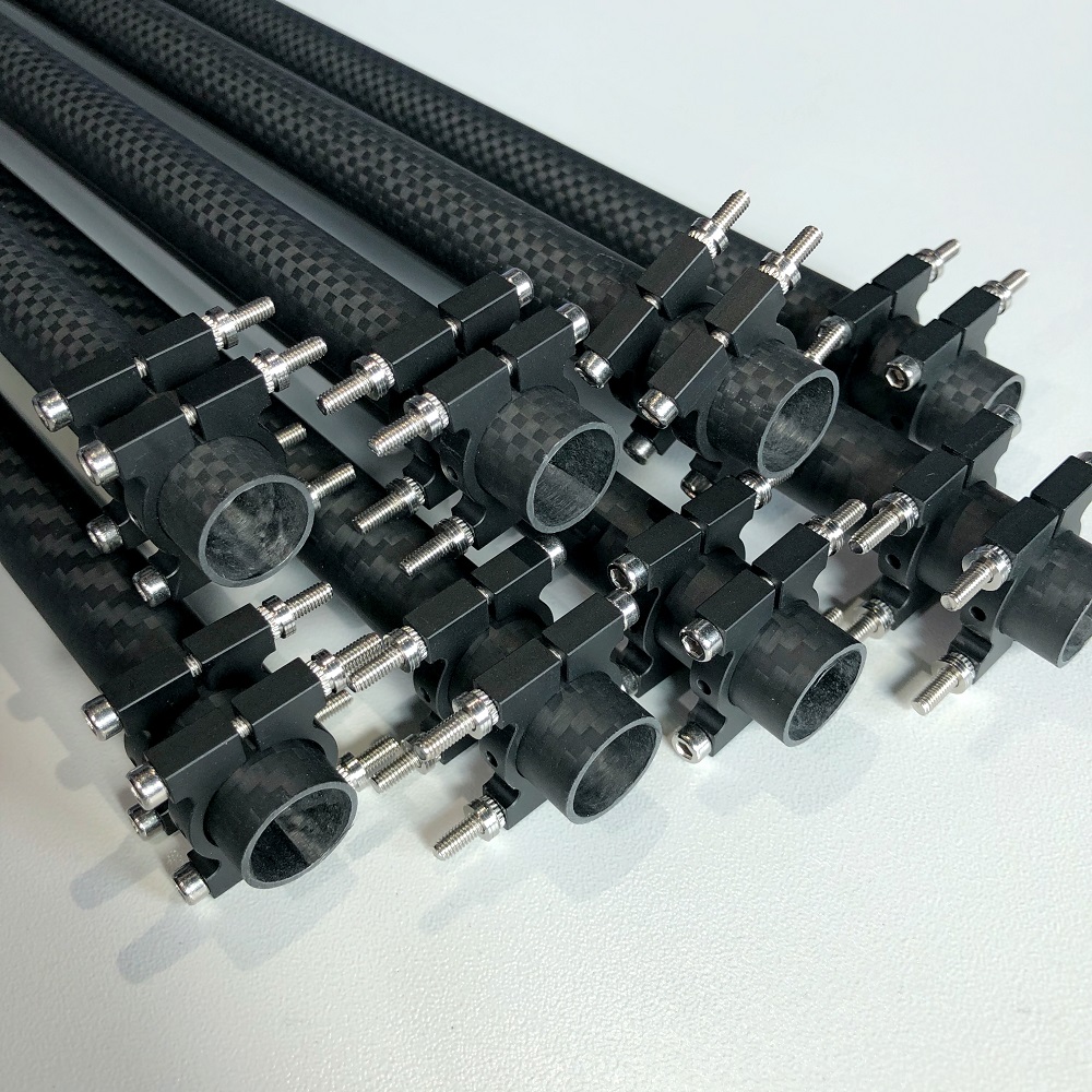 Carbon Fiber Tube with Customized Aluminum clamps China Manufacturer