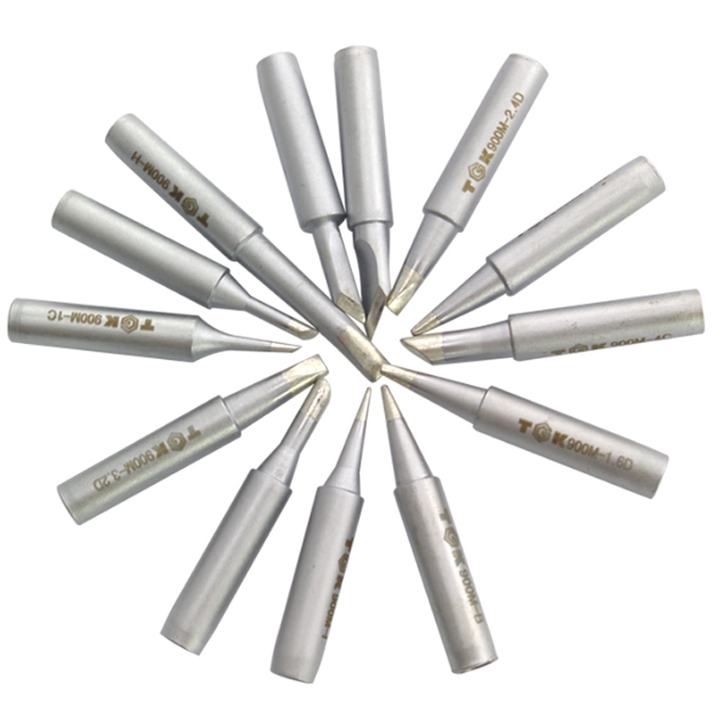 10pcs/1set Soldering Iron Welding Tips For TGK-900M 907 913 951 933 376 Series Lead-free Process Smooth Soldering Tips