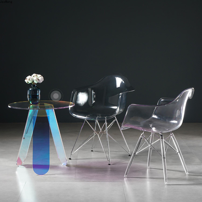 Nordic Dining Chair Customized Transparent Backrest Creative Chair Plastic Material Crystal Dining Chairs Household Furniture