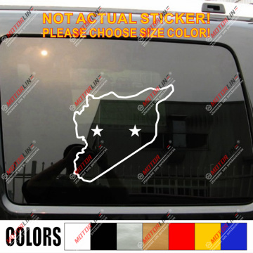 Syria Map Decal Sticker Syrian Arab Republic Car Vinyl no bkgrd pick size