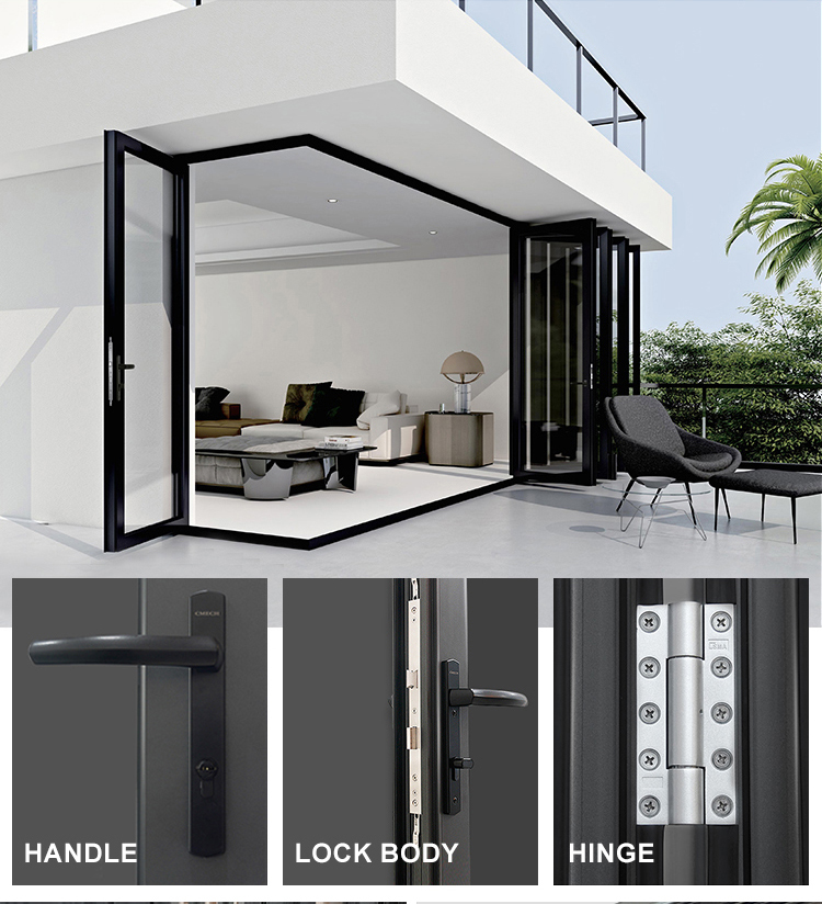 Aluminum Folding Doors of Glass Applications